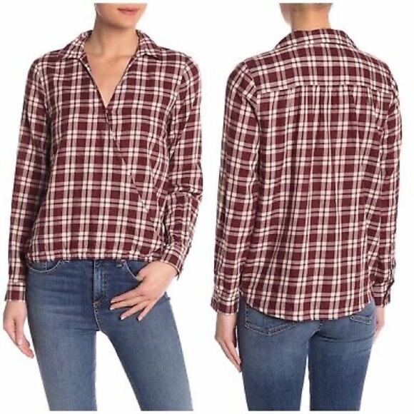 Madewell Tops - Madewell Arion Plaid Long Sleeve Top Red Size S